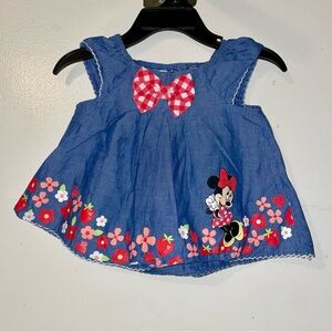 Disney Baby Blue and Red Minnie Mouse Top